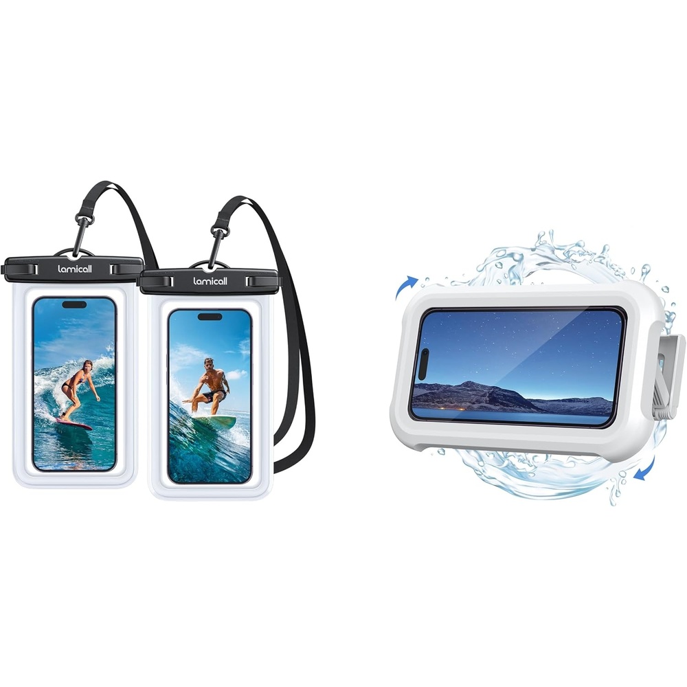 image:imageLamicall Waterproof Phone Pouch  Waterproof Shower Phone Holder