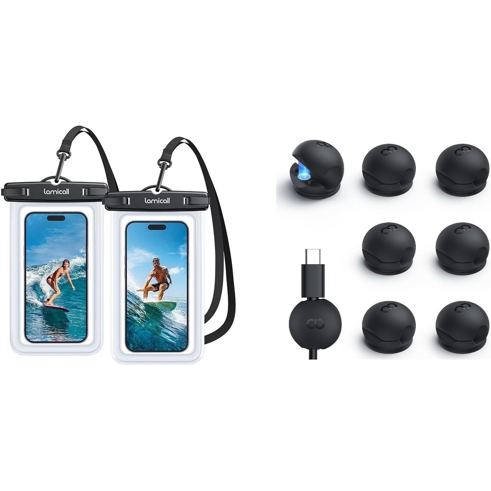 image:imageLamicall Waterproof Phone Pouch Case  Silicone Magnetic Cord Organizer