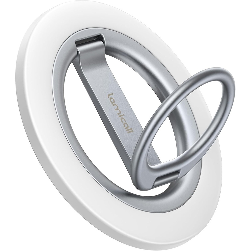image:imageLamicall for MagSafe Magnetic Phone Ring Grip 360 Rotation Stand Holder Super Magnet Finger Grip Holder Kickstand for iPhone 17 16 15 14 13 12 Pro Max Air Androids Cellphone Mag Safe AccessoriesSnow White