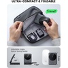 Lamicall 15W Qi2 Palm-Sized 3-in-1 Foldable Charging Station for MagSafe | Travel-Ready Wireless Charging Stand for iPhone 17 – 12 Series, AirPods, Apple Watch Ultra, Stay-Cool Design(Non-Battery)(Black)
