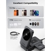 Lamicall 3-in-1 Foldable Charging Station for Apple MagSafe | Palm-Sized Travel-Ready, Wireless Charging Stand for iPhone 17/16/15/14/13/12 Series, Apple Watch & AirPods, Stay-Cool Design(NEW Upgraded – Matte Black)