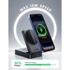 Lamicall 3-in-1 Foldable Charging Station for Apple MagSafe | Palm-Sized Travel-Ready, Wireless Charging Stand for iPhone 17/16/15/14/13/12 Series, Apple Watch & AirPods, Stay-Cool Design(Black)