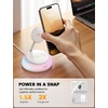 Lamicall 4-in-1 Qi2 Certified Wireless Charging Station for Magsafe, [LED Night Light] 15W Fast Magnetic Charger Stand Gifts, Compatible for iPhone 17 16 15 14 13 Series, Watch, Air pods, 30W Adapter(Middle)