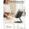Lamicall Adjustable iPad Stand for Desk, Ultra-Slim Foldable, 360° Rotation | [Foldable Ultra-Slim][ 360°Rotation Base] Heavy-Duty Tablet Holder Stand for 4.7-13″ iPad Pro Air Mini E-Reader Kindle Tabs(Black)