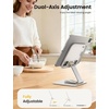 Lamicall Adjustable iPad Stand for Desk, Ultra-Slim Foldable, 360° Rotation | [Foldable Ultra-Slim][ 360°Rotation Base] Heavy-Duty Tablet Holder Stand for 4.7-13″ iPad Pro Air Mini E-Reader Kindle Tabs(White)