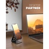 Lamicall Aluminum Cell Phone Stand, Adjustable Desk Phone Holder for iPhone | Adjustable Viewing Angle, Stable Anti-Slip Base, Case Friendly for iPhone 17 16 15 14 Pro Max, Office Desk Essential, Black(Black)