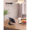 Lamicall Aluminum Cell Phone Stand, Adjustable Desk Phone Holder for iPhone | Adjustable Viewing Angle, Stable Anti-Slip Base, Case Friendly for iPhone 17 16 15 14 Pro Max, Office Desk Essential, Black(Black)