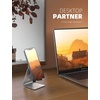 Lamicall Aluminum Cell Phone Stand, Adjustable Desk Phone Holder for iPhone | Adjustable Viewing Angle, Stable Anti-Slip Base, Case Friendly for iPhone 17 16 15 14 Pro Max, Office Desk Essential, Silver(Silver)