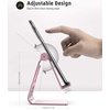 Lamicall Aluminum Cell Phone Stand, Adjustable Desk Phone Holder for iPhone | Adjustable Viewing Angle, Stable Anti-Slip Base, Case Friendly for iPhone 17 16 15 14 Pro Max, Office Desk Essential, Black(rose gold)