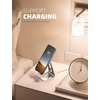 Lamicall Aluminum Cell Phone Stand, Adjustable Desk Phone Holder for iPhone | Adjustable Viewing Angle, Stable Anti-Slip Base, Case Friendly for iPhone 17 16 15 14 Pro Max, Office Desk Essential, Silver(Silver)