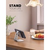 Lamicall Aluminum Cell Phone Stand, Adjustable Desk Phone Holder for iPhone | Adjustable Viewing Angle, Stable Anti-Slip Base, Case Friendly for iPhone 17 16 15 14 Pro Max, Office Desk Essential, Silver(Silver)