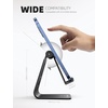 Lamicall Aluminum Cell Phone Stand, Adjustable Desk Phone Holder for iPhone | Adjustable Viewing Angle, Stable Anti-Slip Base, Case Friendly for iPhone 17 16 15 14 Pro Max, Office Desk Essential, Black(Black)