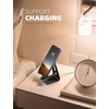 Lamicall Aluminum Cell Phone Stand, Adjustable Desk Phone Holder for iPhone | Adjustable Viewing Angle, Stable Anti-Slip Base, Case Friendly for iPhone 17 16 15 14 Pro Max, Office Desk Essential, Silver(Black)