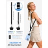 Lamicall Cell Phone Lanyard Crossbody 2 Pack, Adjustable 20″-28″ Strap | 2cm Wide Comfort Strap, Secure Metal Hook, 2 Reinforced Tether Patches, Fits Full-Coverage Phone Cases, Beige(Black)