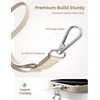 Lamicall Cell Phone Lanyard Crossbody 2 Pack, Adjustable 20″-28″ Strap | 2cm Wide Comfort Strap, Secure Metal Hook, 2 Reinforced Tether Patches, Fits Full-Coverage Phone Cases, Beige(Khaki)