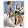 Lamicall Cell Phone Lanyard Crossbody 2 Pack, Adjustable 20″-28″ Strap | 2cm Wide Comfort Strap, Secure Metal Hook, 2 Reinforced Tether Patches, Fits Full-Coverage Phone Cases, Beige(Black)