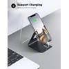 Lamicall Clear Acrylic Cell Phone Stand, Office Desk Decor Accessories | Office Cubicle Decor, Accessories & Workspace Organizers for Women, Teacher Desk Essentials, Cute Work From Home Supplies(Black)