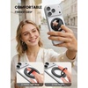 Lamicall Cosmic Orange Silicone Finger Loop Magnetic Phone Grip for MagSafe | Durable Zinc Alloy Stand Kickstand, Magnet Cell Phone Ring Holder for iPhone 17 Pro Max, All Phones, Mag Safe Accessories(Black – Zinc Alloy – Silicone Grip)