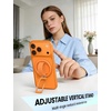 Lamicall Cosmic Orange Silicone Finger Loop Magnetic Phone Grip for MagSafe | Durable Zinc Alloy Stand Kickstand, Magnet Cell Phone Ring Holder for iPhone 17 Pro Max, All Phones, Mag Safe Accessories(Cosmic Orange – Zinc Alloy – Silicone Grip)
