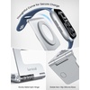Lamicall Foldable Apple Watch Stand for Charger, Aluminum Desk Watch Holder | Cord Organizer Slot for Nightstand, Portable Travel Charging Stand Dock for iWatch Series 1-11 Ultra SE, Charger Not Included(Silver)