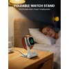 Lamicall Foldable Apple Watch Stand for Charger, Aluminum Desk Watch Holder | Cord Organizer Slot for Nightstand, Portable Travel Charging Stand Dock for iWatch Series 1-11 Ultra SE, Charger Not Included(Silver)