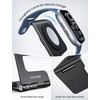 Lamicall Foldable Apple Watch Stand for Charger, Aluminum Desk Watch Holder | Cord Organizer Slot for Nightstand, Portable Travel Charging Stand Dock for iWatch Series 1-11 Ultra SE, Charger Not Included(Misty Black)
