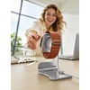 Lamicall Foldable Apple Watch Stand for Charger, Aluminum Desk Watch Holder | Cord Organizer Slot for Nightstand, Portable Travel Charging Stand Dock for iWatch Series 1-11 Ultra SE, Charger Not Included(Silver)
