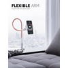 Lamicall Gooseneck Bed Phone Holder 33.4″ Full Adjustable Flexible Arm | Fast Install, Full Adjustable, Stable Flexible Long Arm, Bedside Multipurpose Holder for 4-7″ Phone, iPhone 17 Pro Max Air(Rose Gold)
