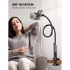 Lamicall Gooseneck Bed Phone Holder 33.4″ Full Adjustable Flexible Arm | Fast Install, Full Adjustable, Stable Flexible Long Arm, Bedside Multipurpose Holder for 4-7″ Phone, iPhone 17 Pro Max Air(Black)