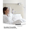 Lamicall Gooseneck Phone Holder for Bed, Stable Flexible Arm Stand for Desk | Upgraded Al-Mg Alloy Core, Secure Clamp Base, 33.4″ Long Arm, Hands-Free Viewing, Bedside & Desk Use, Fits 4-7″ Phones, Black(Snow White)
