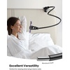 Lamicall Gooseneck Phone Holder for Bed, Stable Flexible Arm Stand for Desk | Upgraded Al-Mg Alloy Core, Secure Clamp Base, 33.4″ Long Arm, Hands-Free Viewing, Bedside & Desk Use, Fits 4-7″ Phones, Black(black)