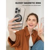 Lamicall Magnetic Phone Ring for MagSafe, Super Magnet Glitter Silver Grip | 360° Rotating Durable Gear Hinge, Stylish Ring Stand for iPhone 17 16 15 Pro Max Air, Mag Safe Decor Accessories for Mother(Midnight Black)