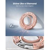 Lamicall Magnetic Phone Ring for MagSafe, Super Magnet Glitter Silver Grip | 360° Rotating Durable Gear Hinge, Stylish Ring Stand for iPhone 17 16 15 Pro Max Air, Mag Safe Decor Accessories for Mother(Rose Gold)