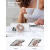 Lamicall Magnetic Phone Ring for MagSafe, Super Magnet Glitter Silver Grip | 360° Rotating Durable Gear Hinge, Stylish Ring Stand for iPhone 17 16 15 Pro Max Air, Mag Safe Decor Accessories for Mother(Rose Gold)