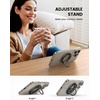 Lamicall Magnetic Phone Ring for MagSafe, Super Magnet Glitter Silver Grip | 360° Rotating Durable Gear Hinge, Stylish Ring Stand for iPhone 17 16 15 Pro Max Air, Mag Safe Decor Accessories for Mother(Midnight Black)