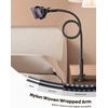Lamicall Nylon Braided Gooseneck Phone Holder for Bed, 38″ Overall Length | 360° Rotating Phone Clamp, Aluminum Core Flexible Arm, Stable Hands-Free Viewing for Bed, Desk, Headboard, Fits 4-7″ Phones(Black)