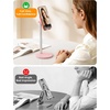Lamicall Pink Vanity Decor, Rose Gold Phone Stand Holder for Desk | Cute Pink Desk Decor for Women & Girls, Dorm Room Essential, Adjustable Phone Stand Fits iPhone iPad Tablet(C-Pink)