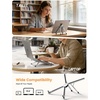 Lamicall Portable Laptop Stand for Desk & Travel 0.47in Ultra-Slim 10-15.6″ | Foldable Aluminum Laptop Riser, Adjustable Computer Holder for Office Library Cafe fit MacBook Neo Air HP Dell Lenovo – Black(NEW Upgraded – Silver)