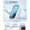 Lamicall Shower Phone Holder with Speaker Holes, IPX6 Waterpoof Case Stand | Bigger Size, Clear Sound, 480° Rotation, Bathroom Wall Mount Accessories for iPhone 17 Pro Max, S26 Ultra, 4″-7″ Phones(Snow White)