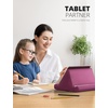 Lamicall Tablet Pillow Holder Stand – Tablet Pillow Soft Pad for Lap | Tablet Holder for Bed and Desk with Pocket & 4 Viewing Angles, for iPad Pro Air, Mini, Kindle, iPhone, 4-13″ Devices, Black(Purple Red)