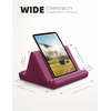 Lamicall Tablet Pillow Holder Stand – Tablet Pillow Soft Pad for Lap | Tablet Holder for Bed and Desk with Pocket & 4 Viewing Angles, for iPad Pro Air, Mini, Kindle, iPhone, 4-13″ Devices, Black(Purple Red)
