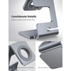 Lamicall Watch Stand for Apple Watch Magnetic Fast Charger | Aluminum Alloy Desk Charging Stand Holder Dock for iWatch SE3 SE2 Ultra 3, Series 11 10 9 8 7 6 5 (49/46/45/44/42/41/40/38mm)(3-Grey)