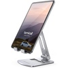 Lamicall Adjustable Tablet Stand Holder – Foldable Phone Dock, 360°Rotating Desktop Tablet Mount Gifts, for 4.7-13″ Tablets, iPad Pro 11, 12.9 Air Mini, Tabs, Kindle, iPhone Air 17 Pro Max, Silver(Silver)