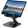 Lamicall Adjustable iPad Stand for Desk, Ultra-Slim Foldable, 360° Rotation | [Foldable Ultra-Slim][ 360°Rotation Base] Heavy-Duty Tablet Holder Stand for 4.7-13″ iPad Pro Air Mini E-Reader Kindle Tabs(Black)