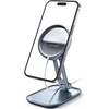Lamicall Aluminum Cell Phone Stand, Adjustable Desk Phone Holder for iPhone | Adjustable Viewing Angle, Stable Anti-Slip Base, Case Friendly for iPhone 17 16 15 14 Pro Max, Office Desk Essential, Black(Grey – Stand for 15W Old Charger)
