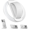 Lamicall Cosmic Orange Silicone Finger Loop Magnetic Phone Grip for MagSafe | Durable Zinc Alloy Stand Kickstand, Magnet Cell Phone Ring Holder for iPhone 17 Pro Max, All Phones, Mag Safe Accessories(Snow White – Zinc Alloy – Silicone Grip)