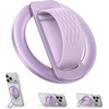 Lamicall Cosmic Orange Silicone Finger Loop Magnetic Phone Grip for MagSafe | Durable Zinc Alloy Stand Kickstand, Magnet Cell Phone Ring Holder for iPhone 17 Pro Max, All Phones, Mag Safe Accessories(Lavender – Zinc Alloy – Silicone Grip)