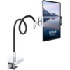 Lamicall Gooseneck Tablet Holder, Tablet Stand : Flexible Arm Clip Tablet Mount Gifts, Compatible with iPad mini Pro Air, Kindle, Switch, Galaxy Tabs, More 4.7-10.5″ Devices – Gray(Black)