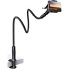 Lamicall Nylon Braided Gooseneck Phone Holder for Bed, 38″ Overall Length | 360° Rotating Phone Clamp, Aluminum Core Flexible Arm, Stable Hands-Free Viewing for Bed, Desk, Headboard, Fits 4-7″ Phones(Black)