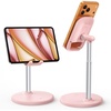 Lamicall Pink Vanity Decor, Rose Gold Phone Stand Holder for Desk | Cute Pink Desk Decor for Women & Girls, Dorm Room Essential, Adjustable Phone Stand Fits iPhone iPad Tablet(C-Pink)